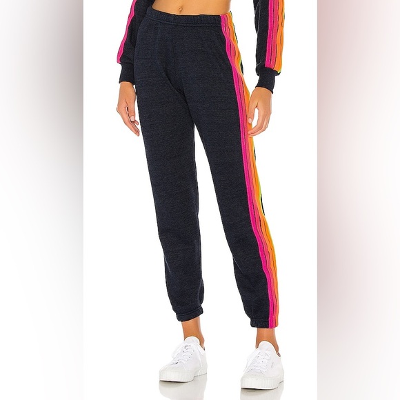 BRAND NEW Aviator Nation navy 5 stripe sweatpants - Picture 2 of 6